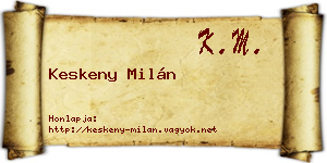 Keskeny Milán névjegykártya